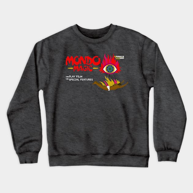 Mondo Magic. Play Movie. Crewneck Sweatshirt by Cinematic Omelete Studios